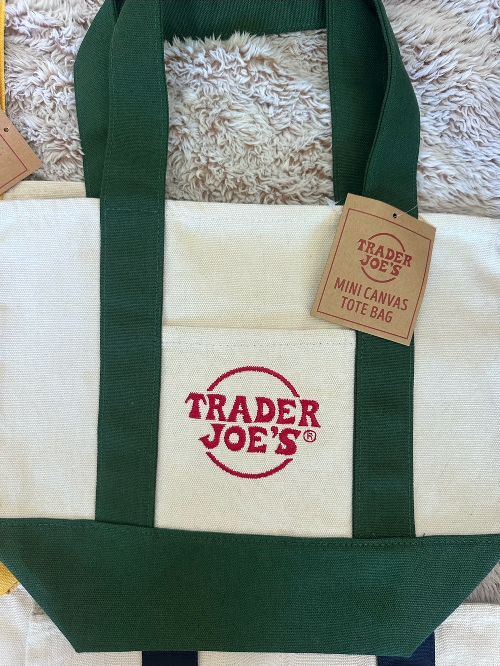 Trader Joes Mini Canvas Tote x4 - Picture 2 of 5